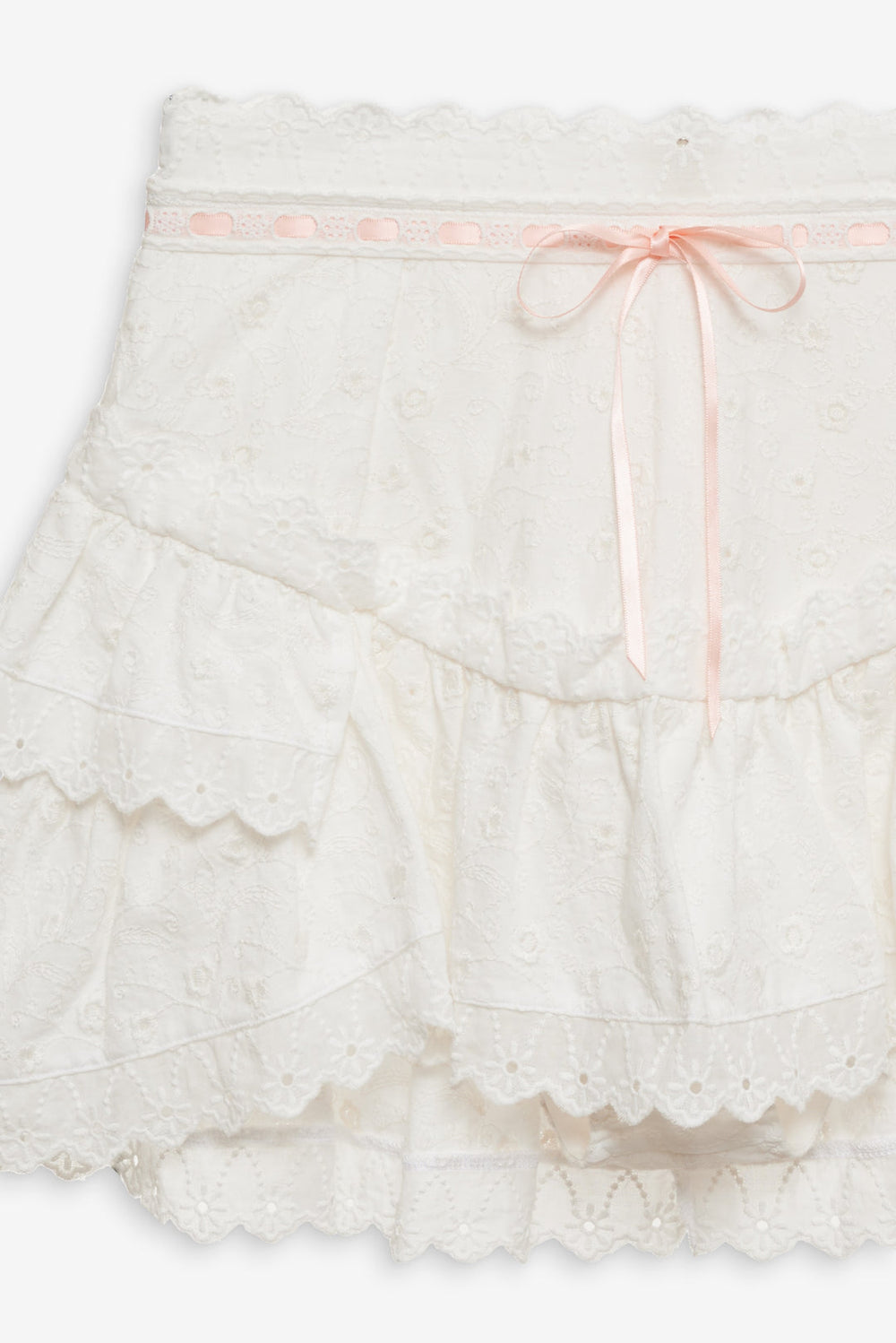 Summer Swirl Eyelet Mini Skirt — White