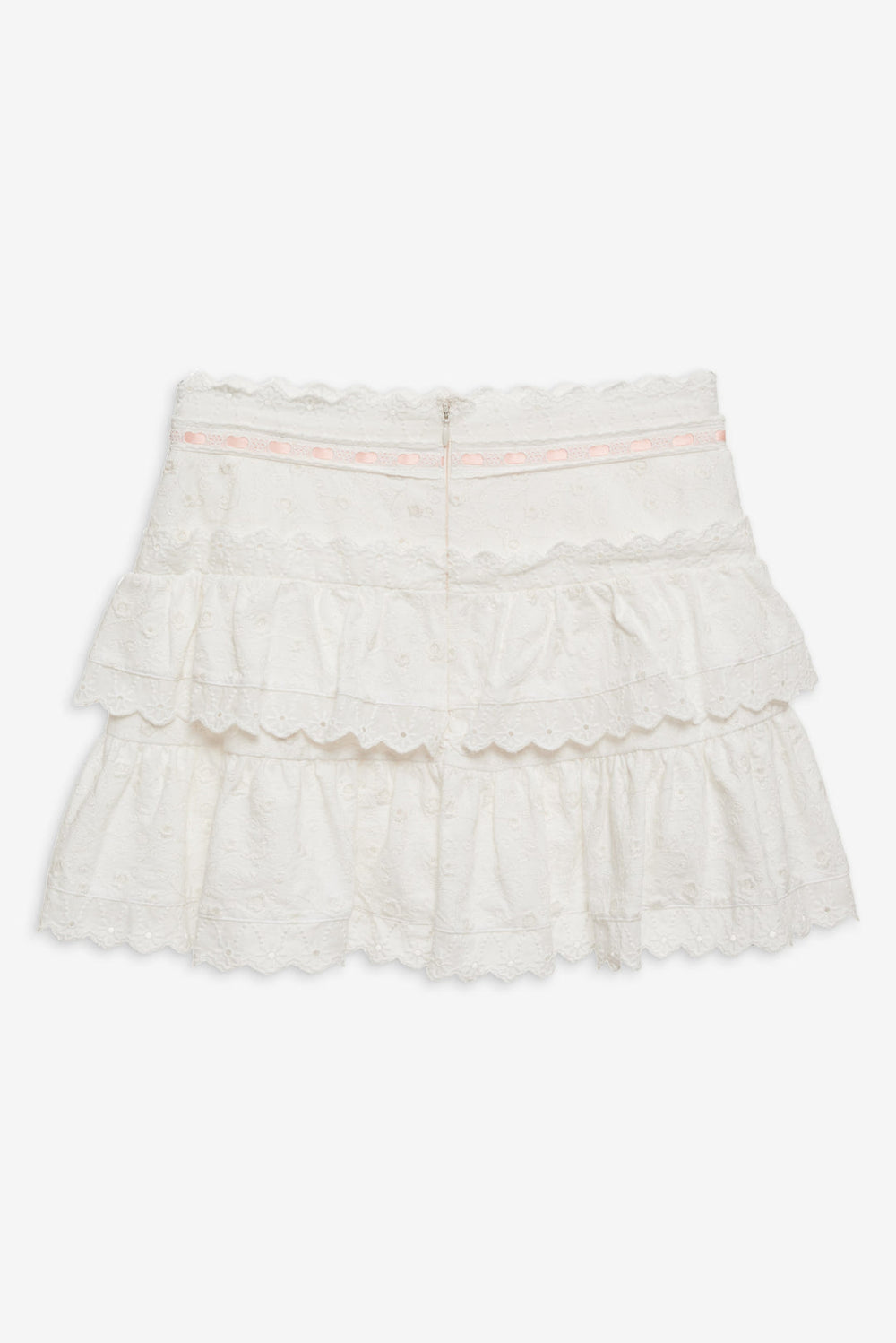 Summer Swirl Eyelet Mini Skirt — White