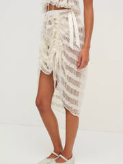 Romy Midi Slip Skirt — White