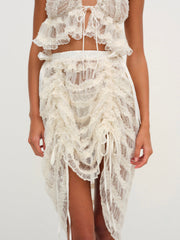 Romy Midi Slip Skirt — White