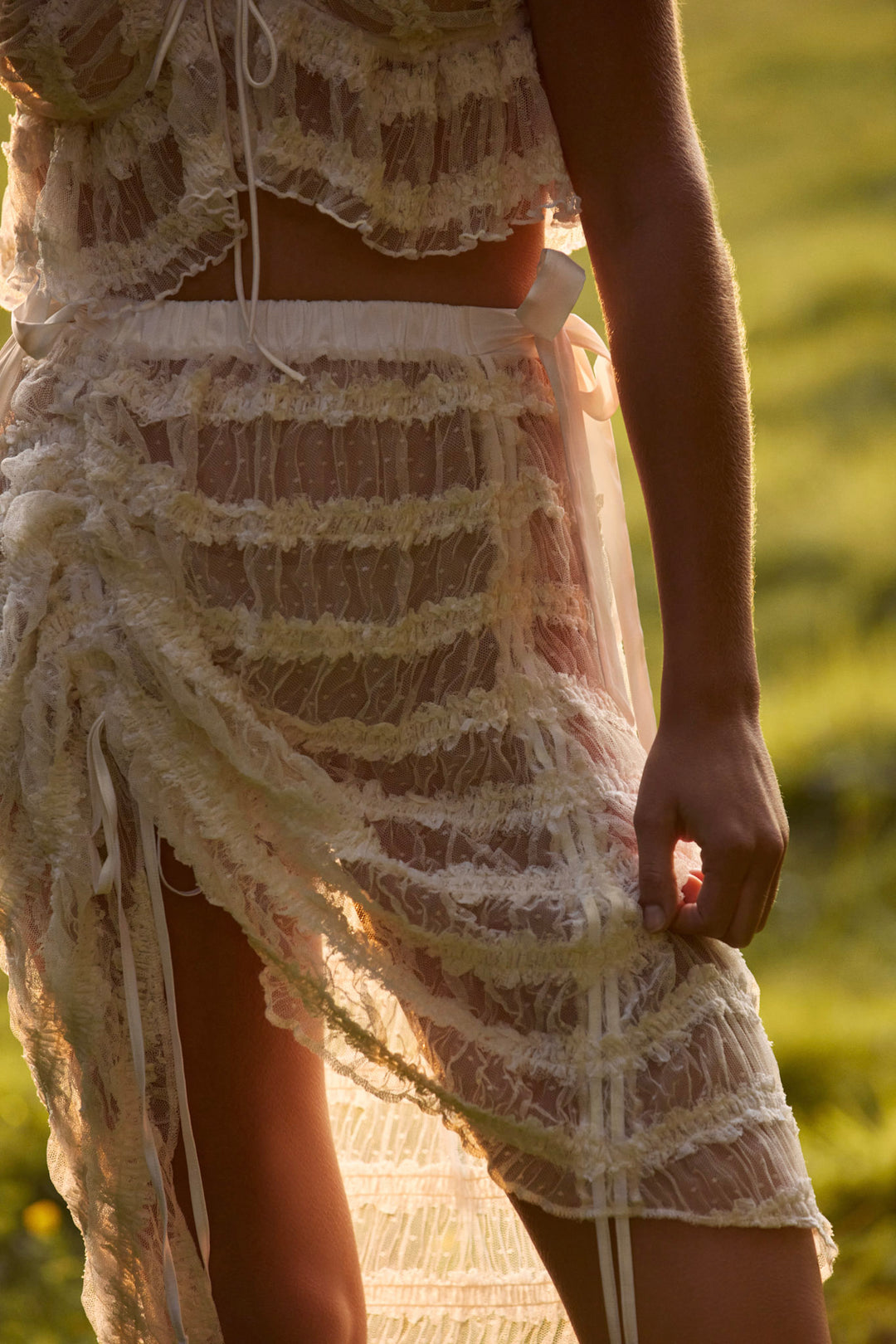 Romy Midi Slip Skirt — White