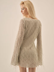 Twinkle Sequin Mini Dress — Silver