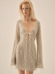 Twinkle Sequin Mini Dress — Silver