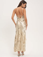 Elea Beaded Maxi Dress — Cream