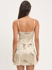 Shooting Stars Beaded Mini Dress — Cream