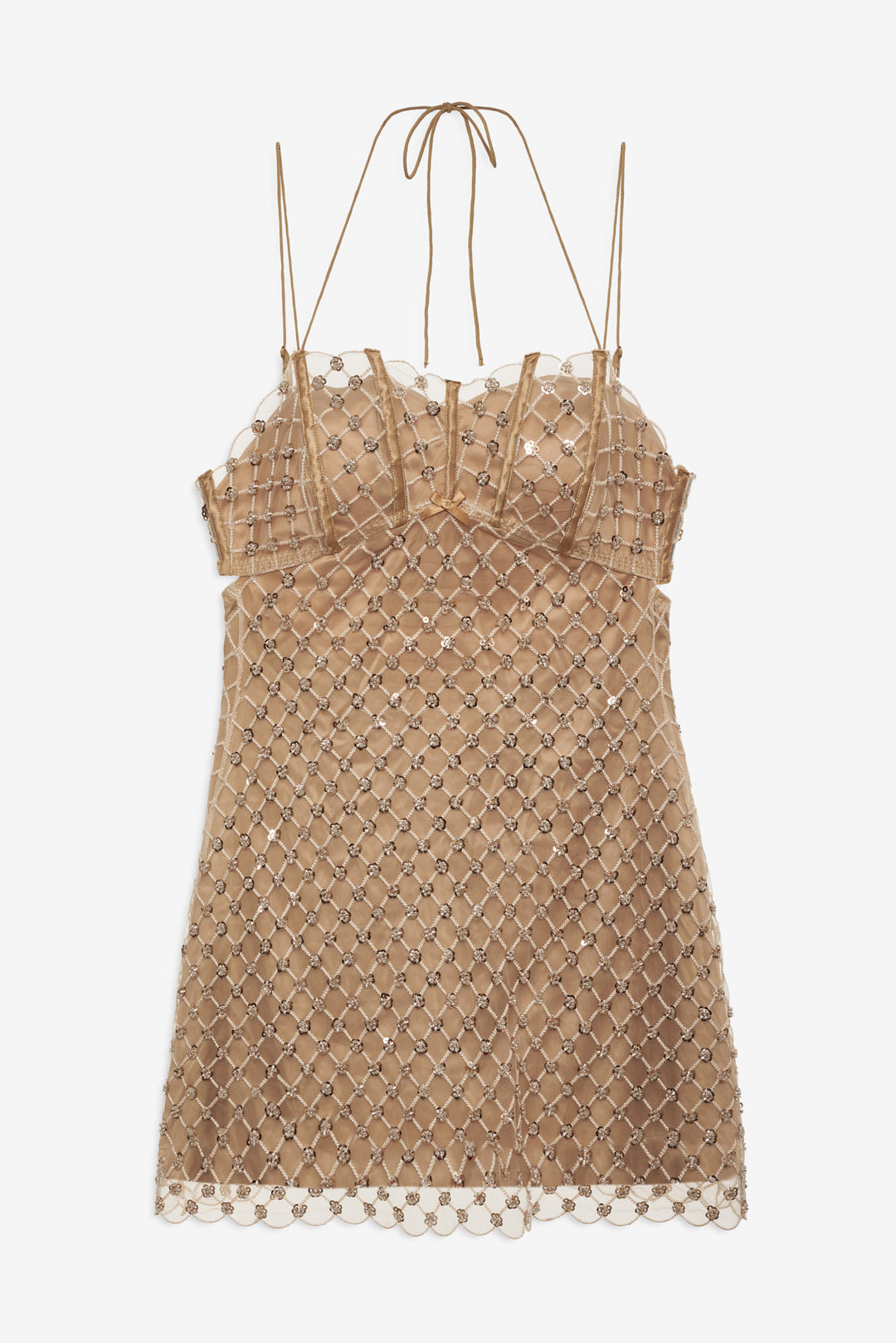 Dazzle Me Slip Dress — Gold
