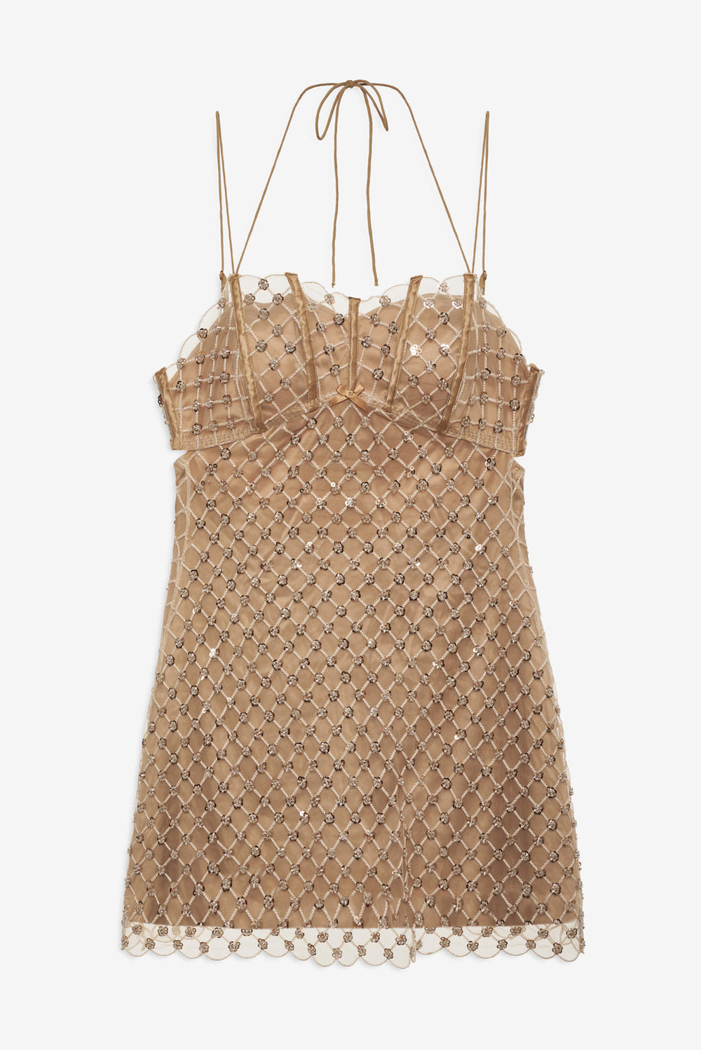 Dazzle Me Slip Dress — Gold