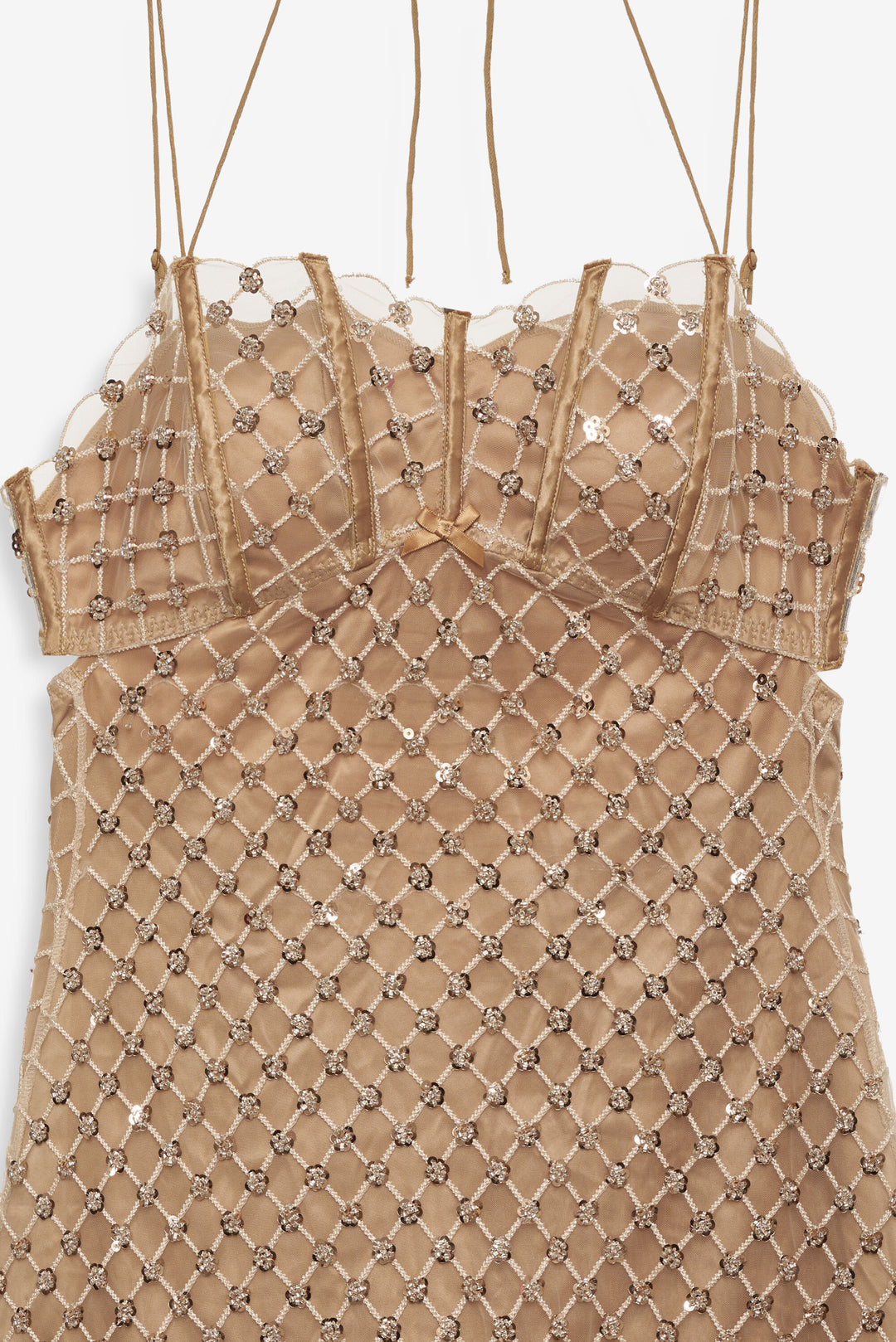 Dazzle Me Slip Dress — Gold