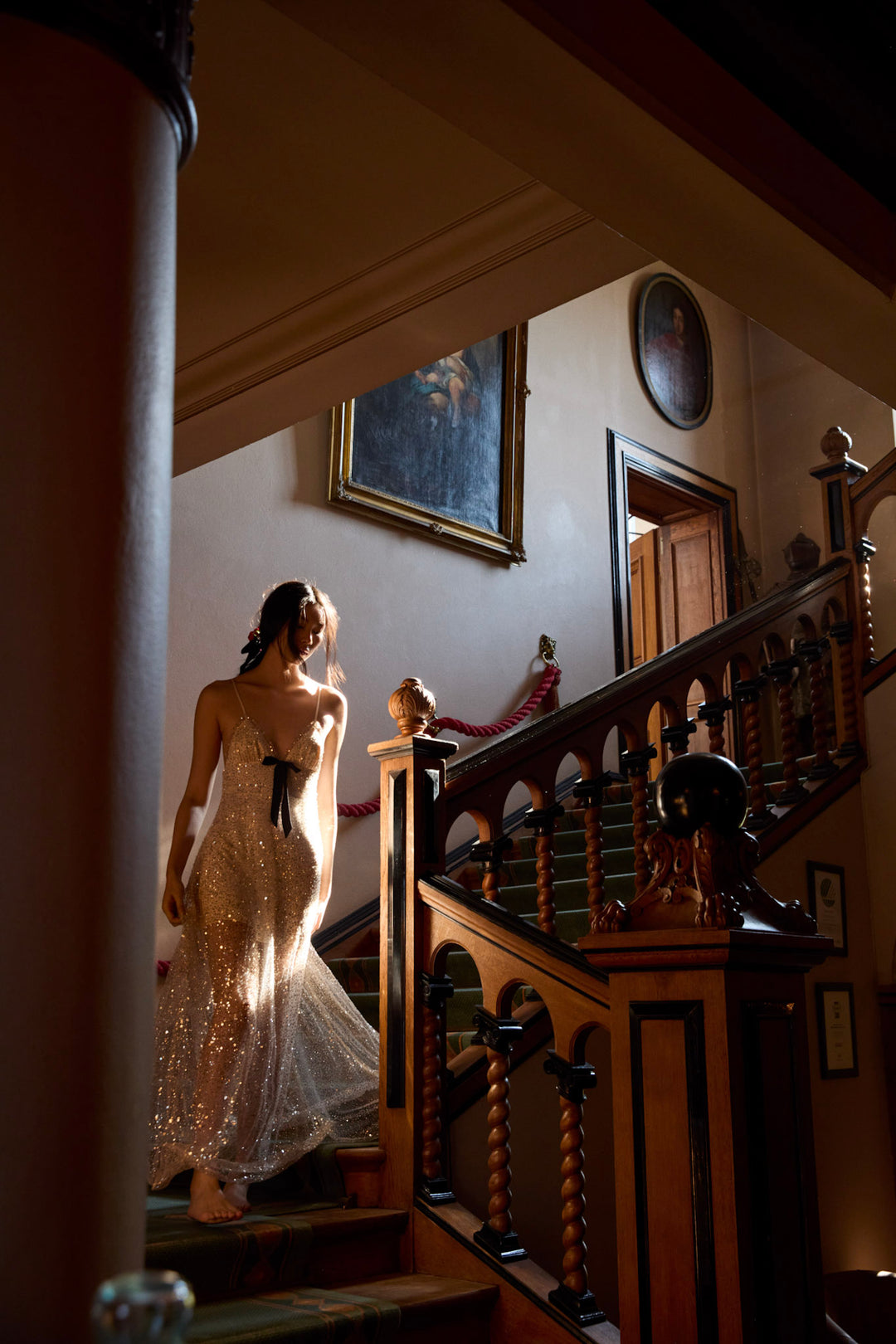 Clara Crystals Maxi Dress — Silver