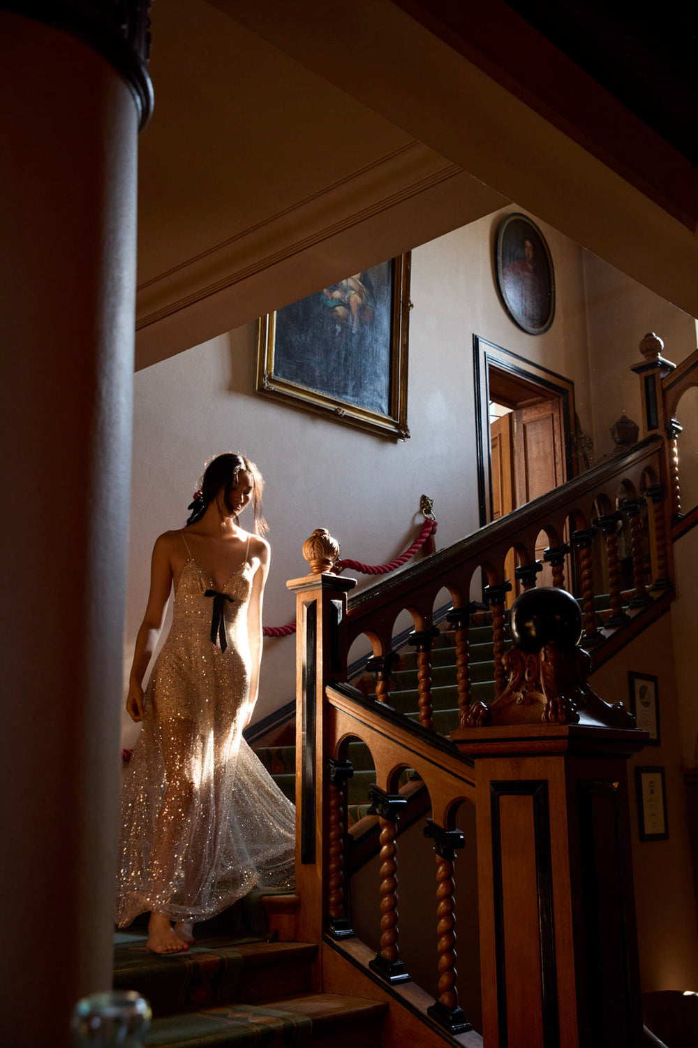 Clara Crystals Maxi Dress — Silver