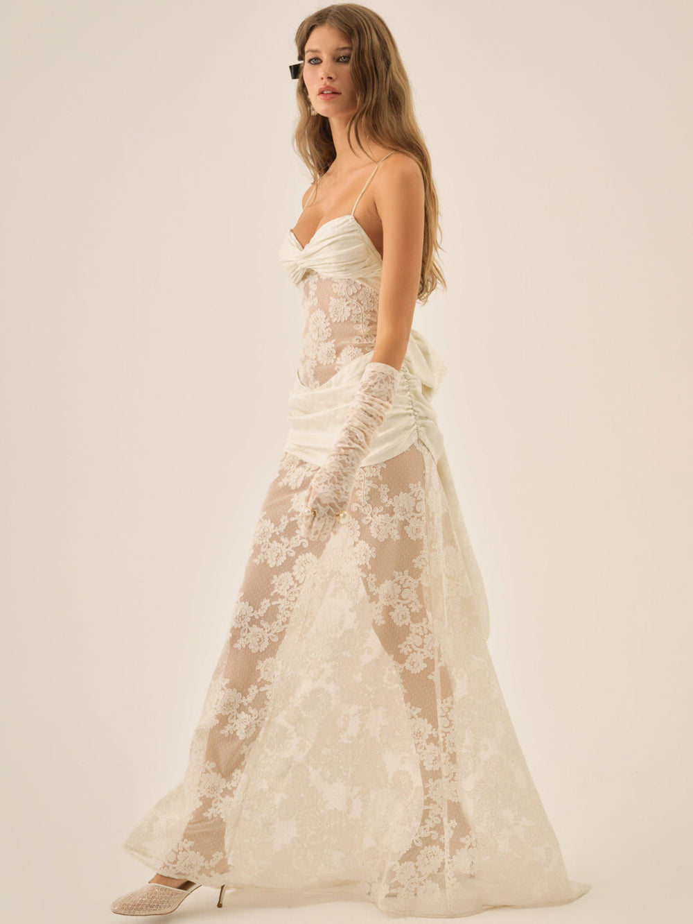 Daisy Lace Gown — Cream
