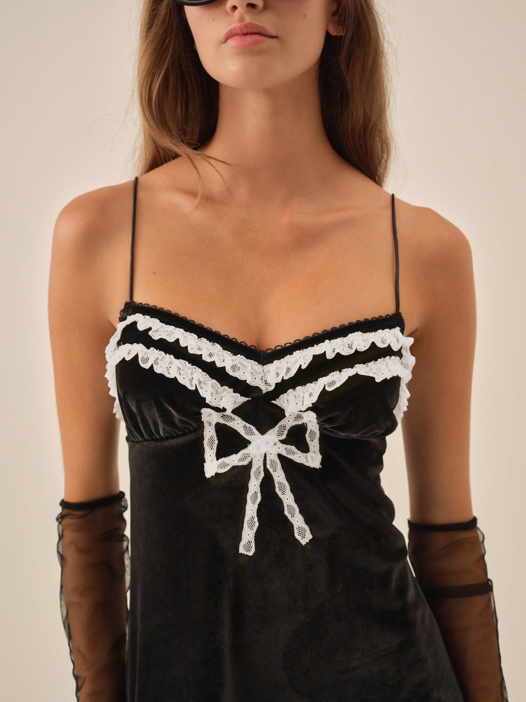 Claire Velvet Mini Dress — Black