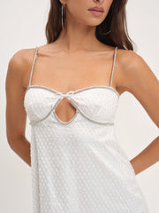 Glitter Slip Dress — White