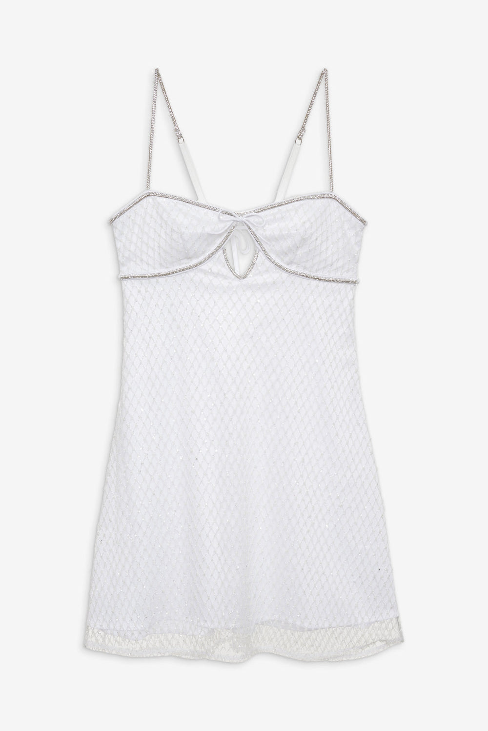 Glitter Slip Dress — White