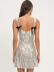 Candice Mini Dress — Silver