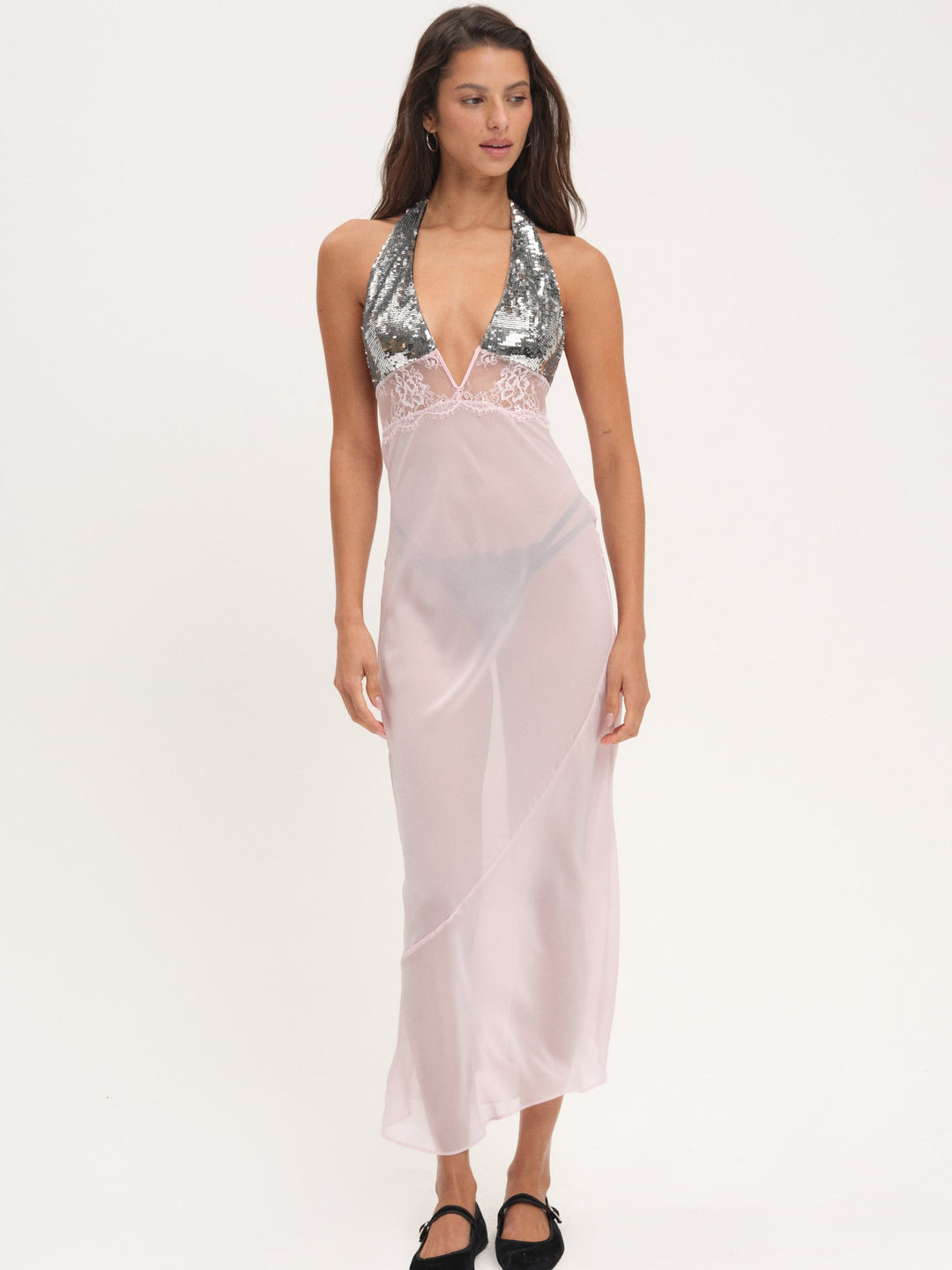 Maia Maxi Slip Dress — Pink