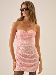 Elysian Sequin Mini Dress — Baby Pink