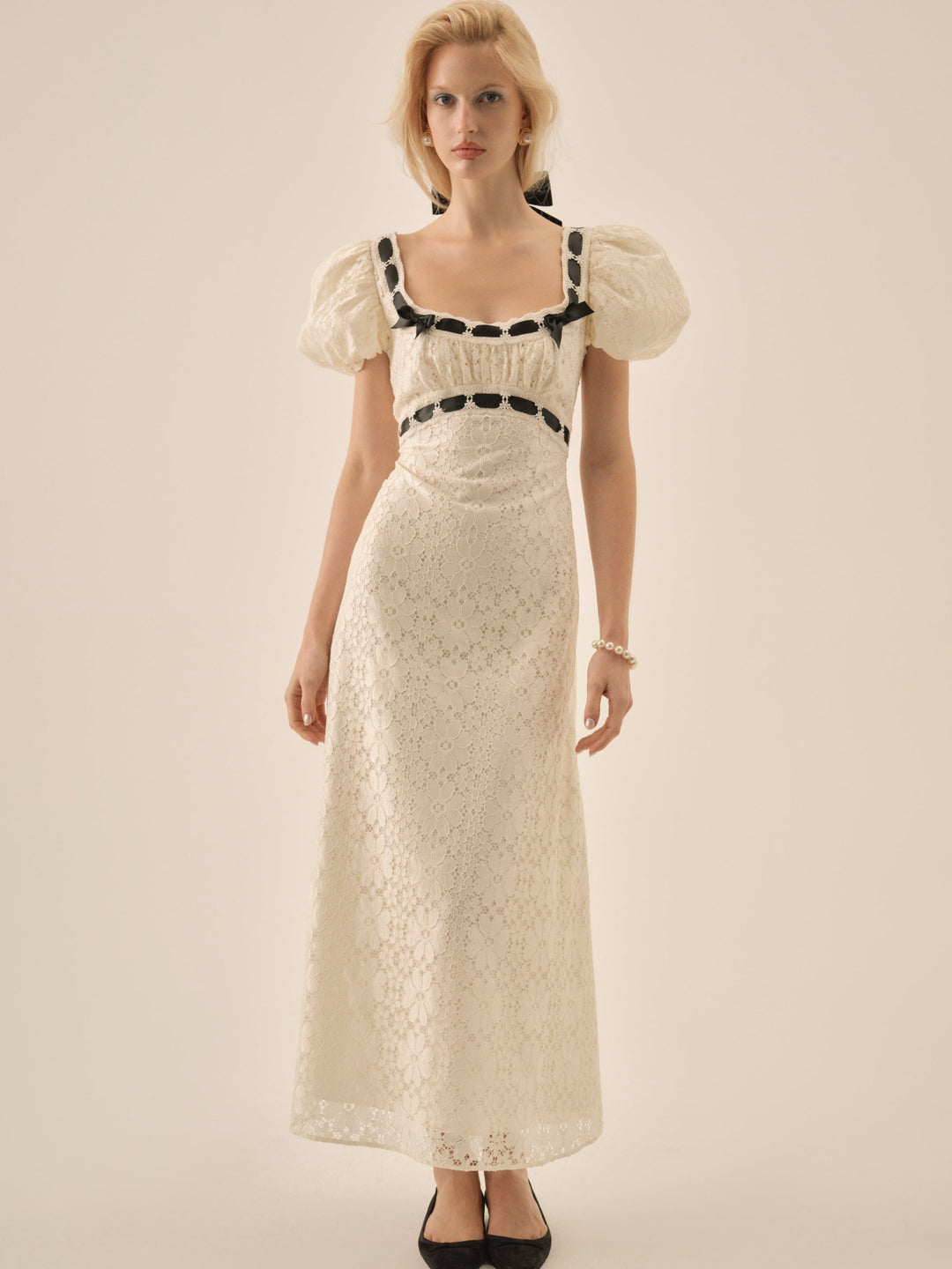 Creampuff Lace Maxi Dress — Cream