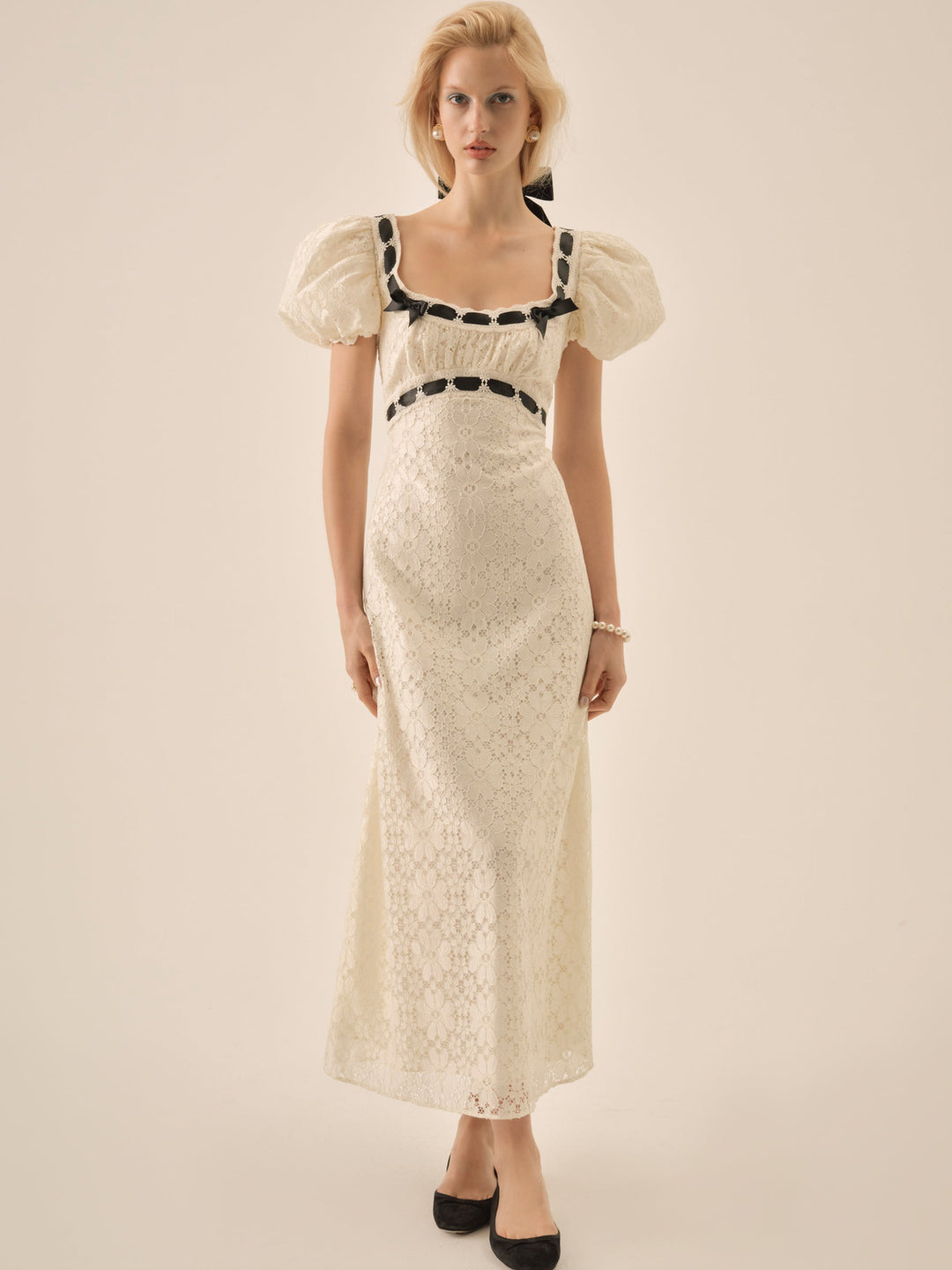 Creampuff Lace Maxi Dress — Cream