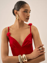 Huda Maxi Dress — Red