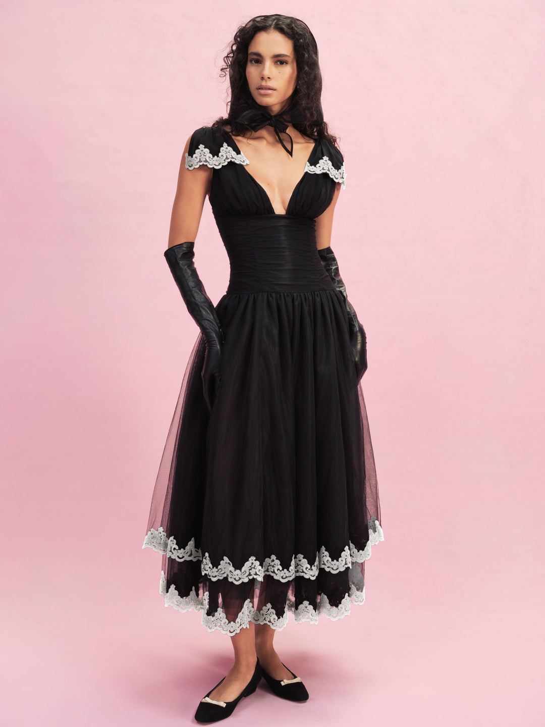 Nicole Midi Dress — Black