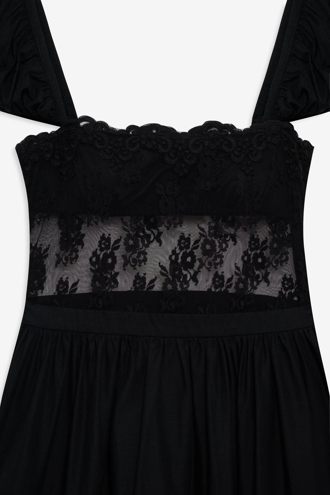 Liya Lace Midi Dress — Black