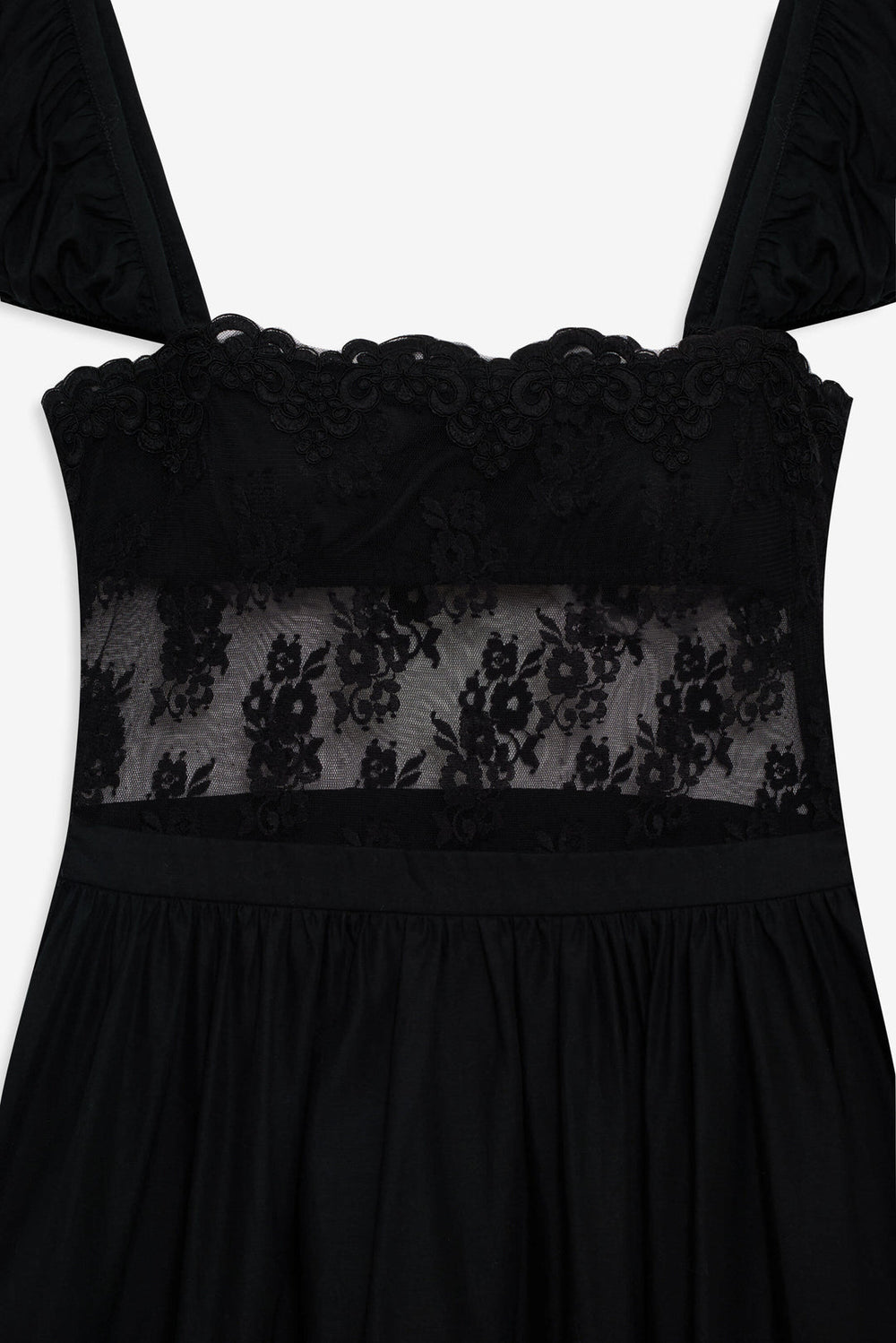 Liya Lace Midi Dress — Black