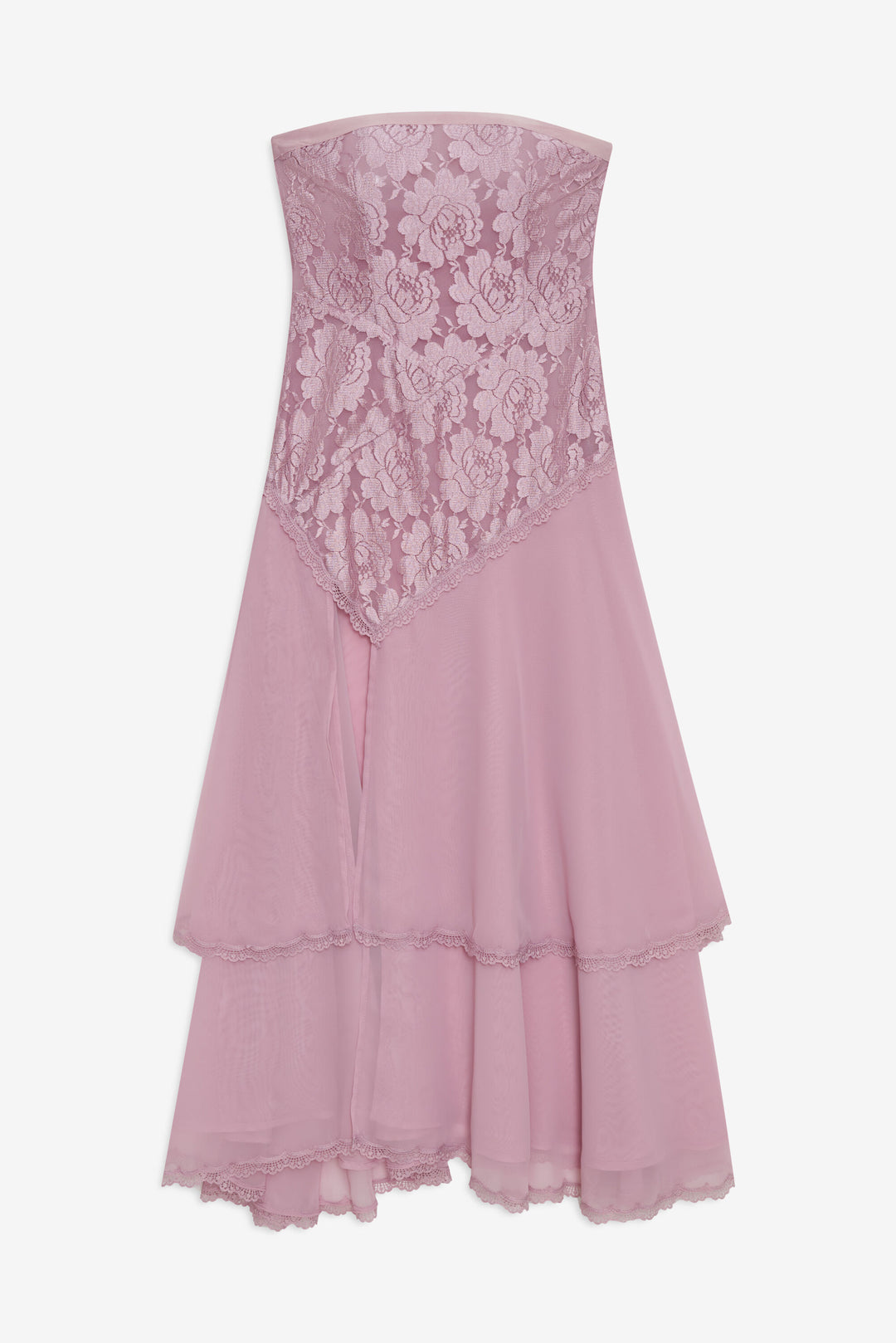 Claudia Rose Lace Strapless Midi Dress — Mulberry