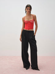 Fiona Lace Bustier — Red