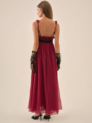 Claudine Chiffon Maxi Dress — Oxblood