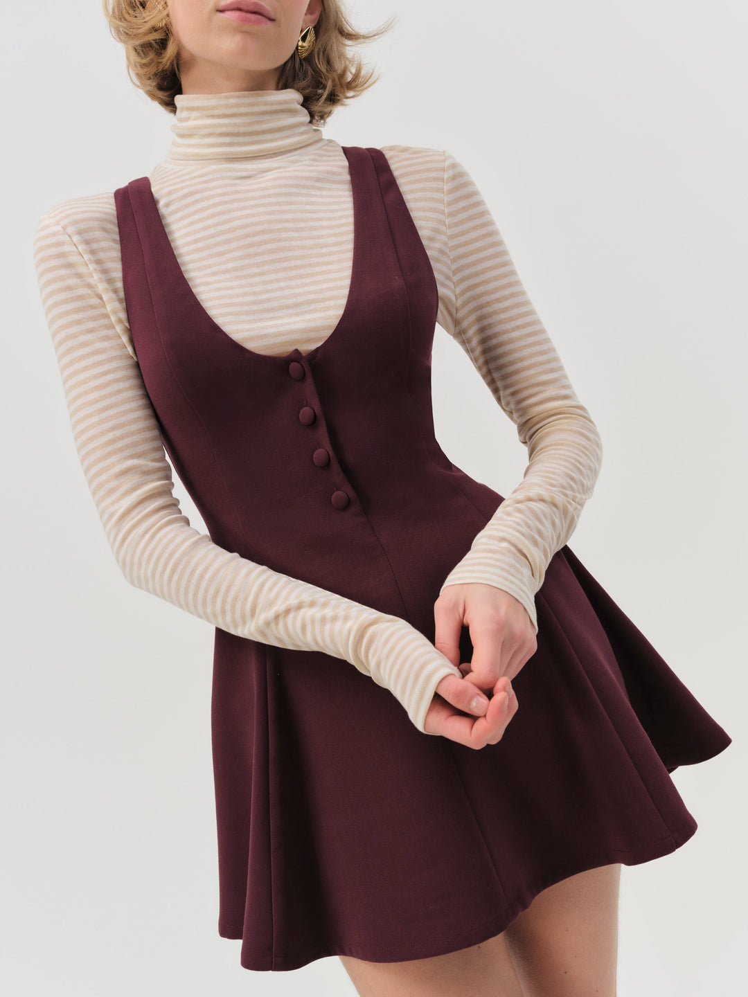 Selena Mini Dress — Burgundy