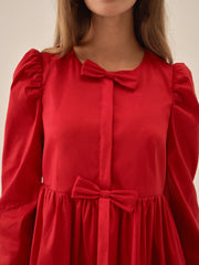 Lucia A-Line Mini Dress — Red