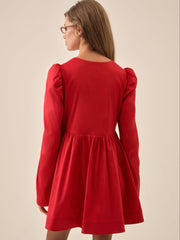 Lucia A-Line Mini Dress — Red