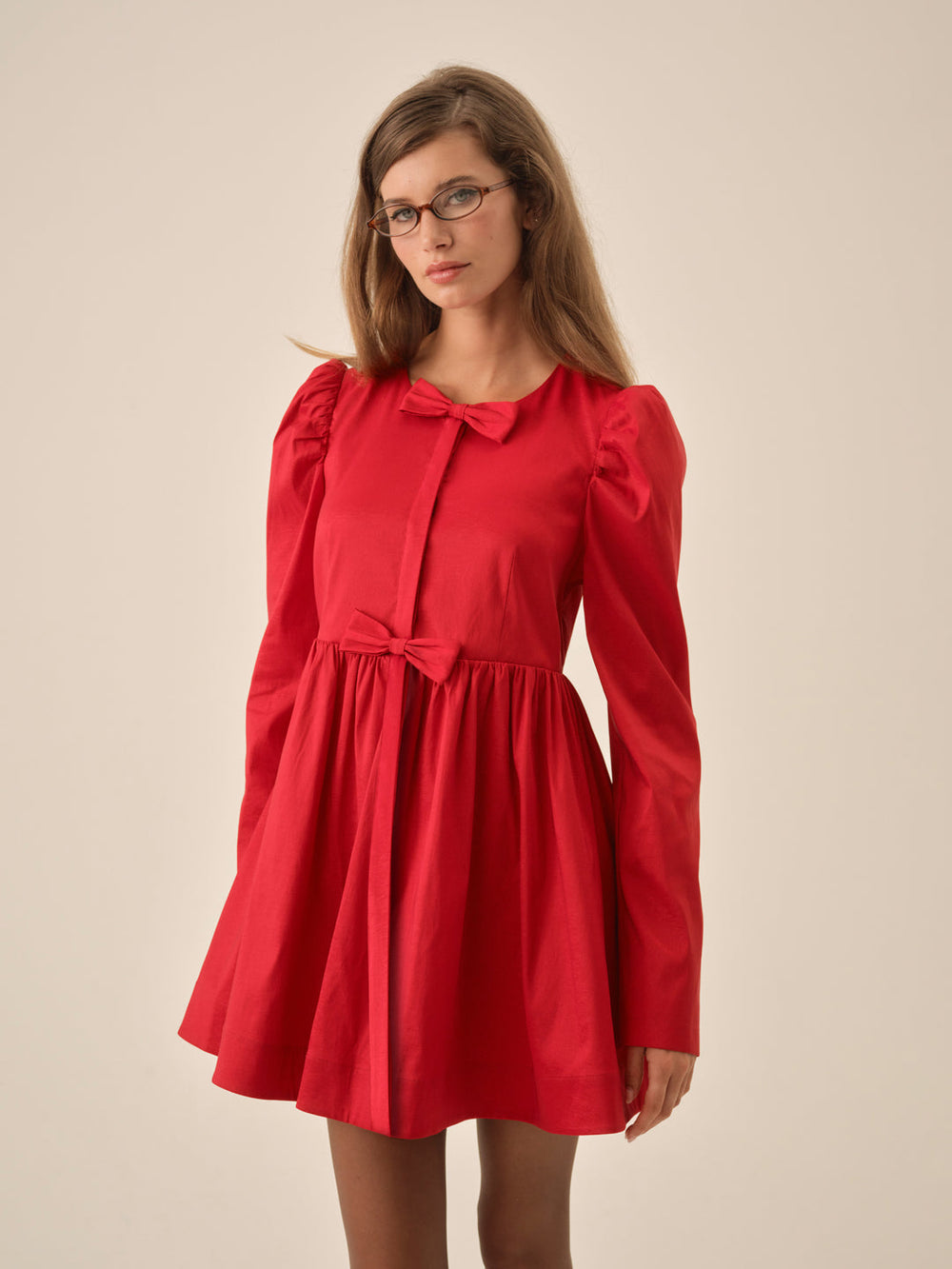 Lucia A-Line Mini Dress — Red