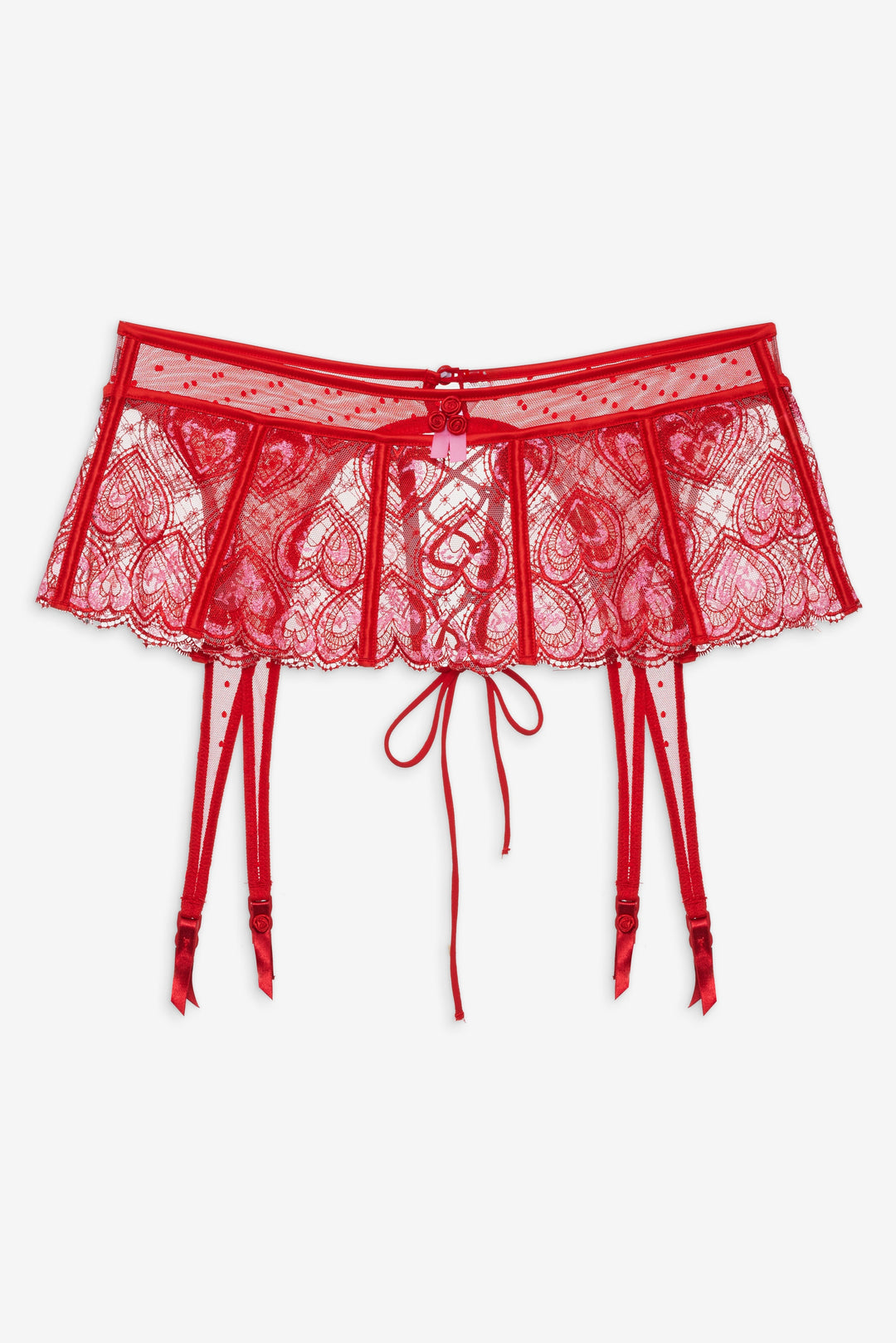 Heartbeat Garter Belt — Red