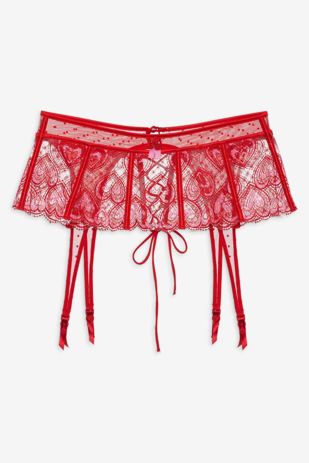 Heartbeat Garter Belt — Red