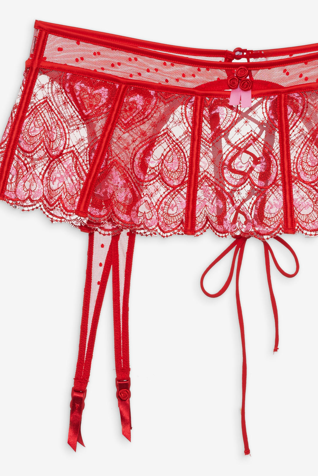 Heartbeat Garter Belt — Red