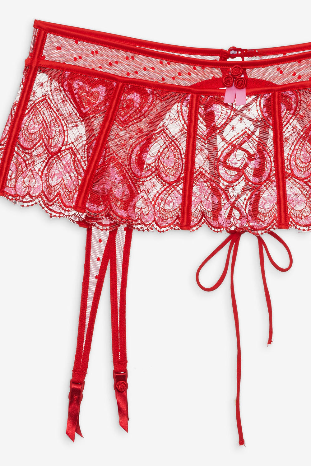 Heartbeat Garter Belt — Red