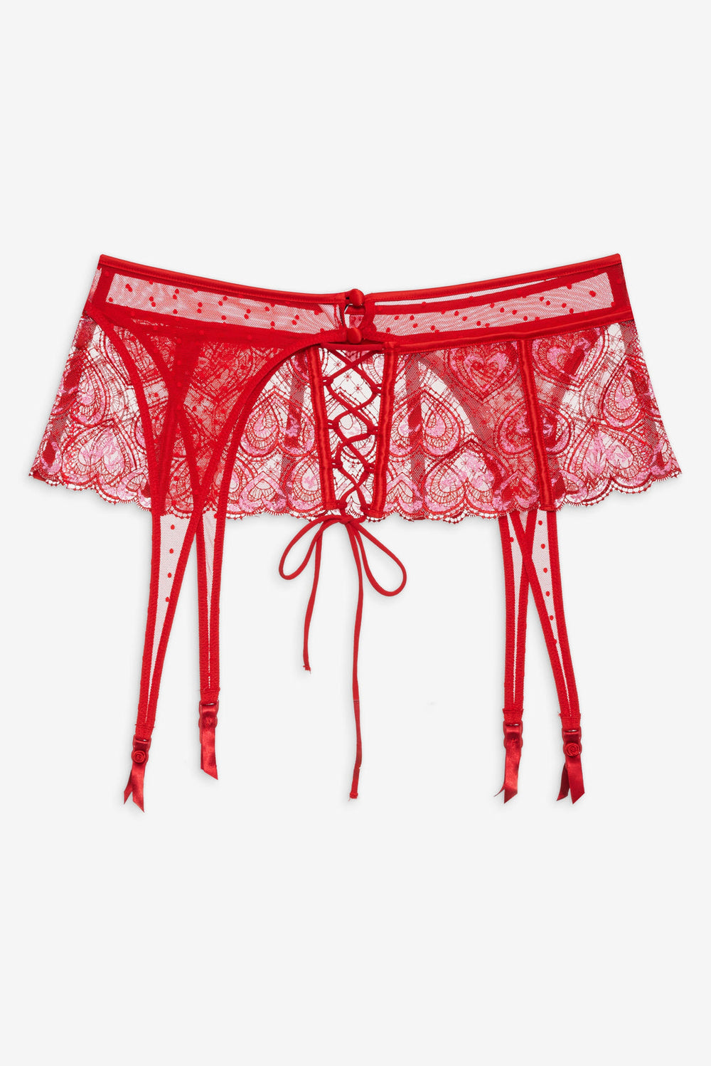 Heartbeat Garter Belt — Red