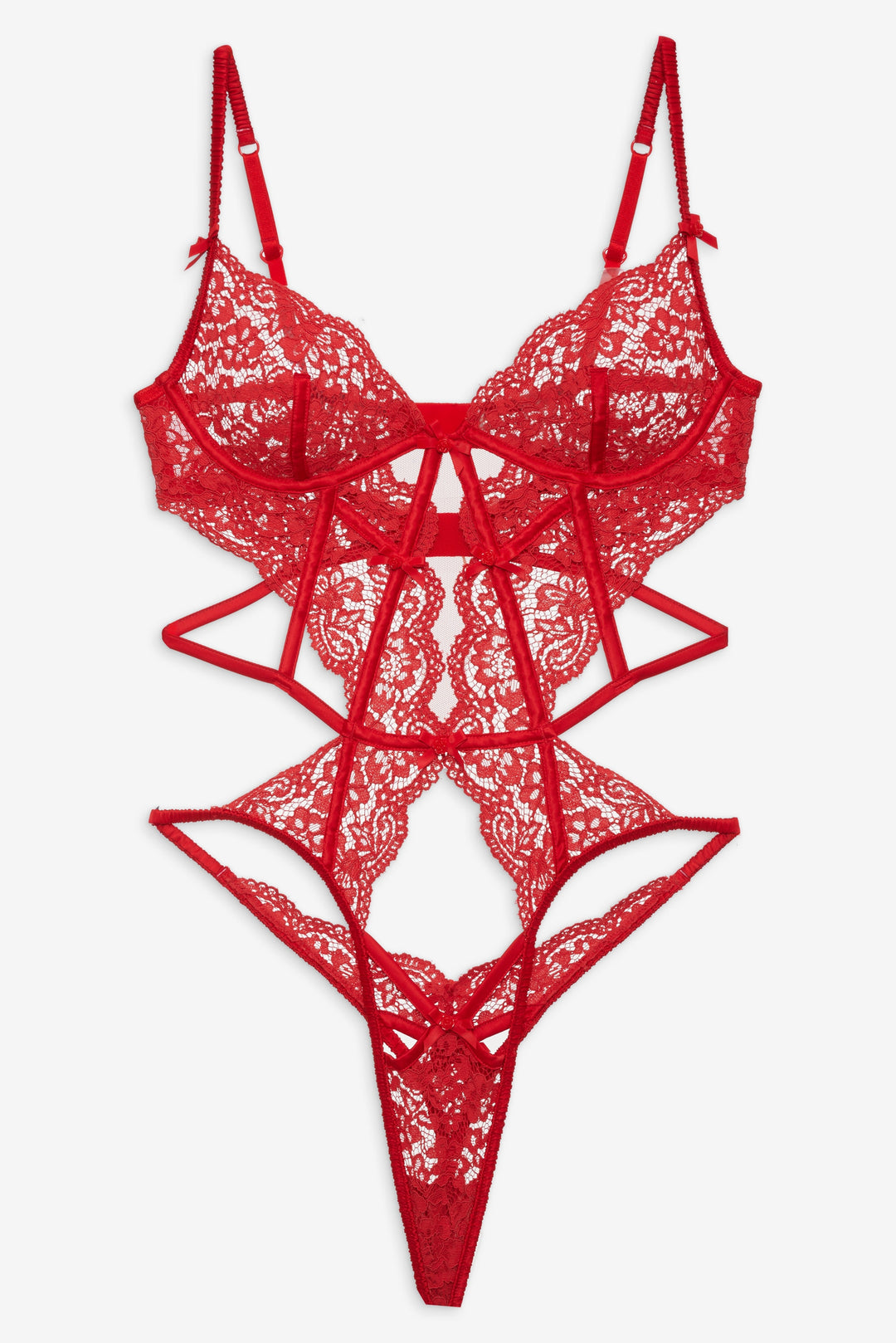 Creamsicle Lace Bodysuit — Red