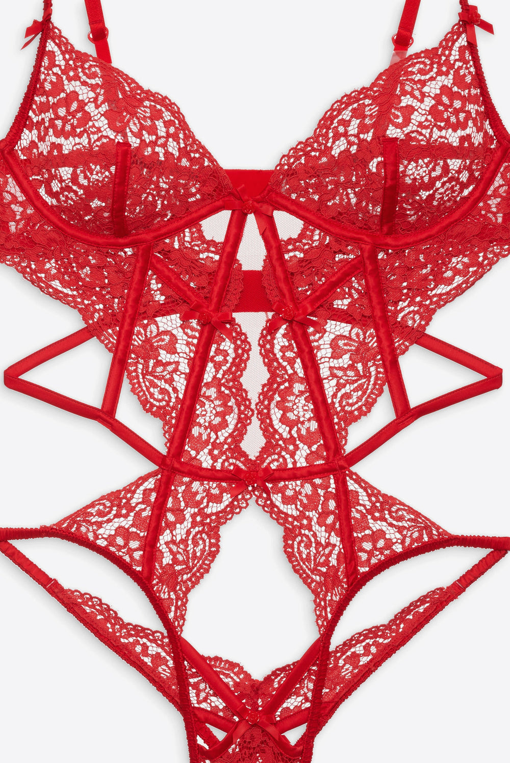Creamsicle Lace Bodysuit — Red