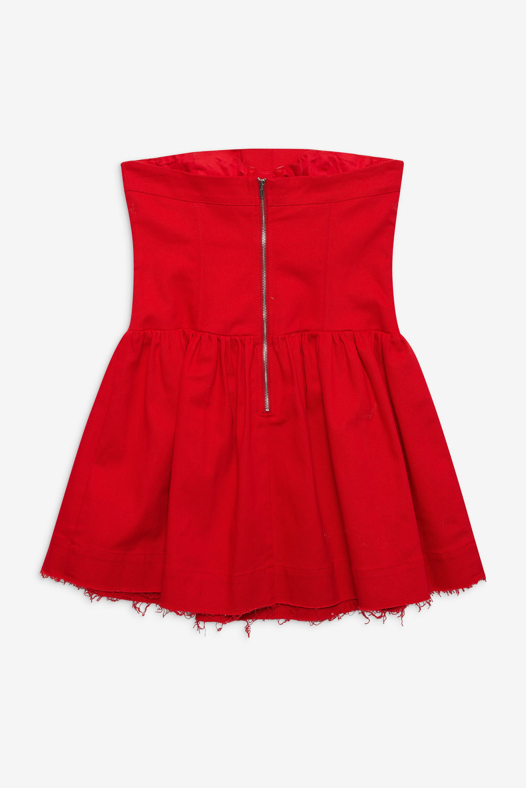 Lipstick Denim Mini Dress — Red