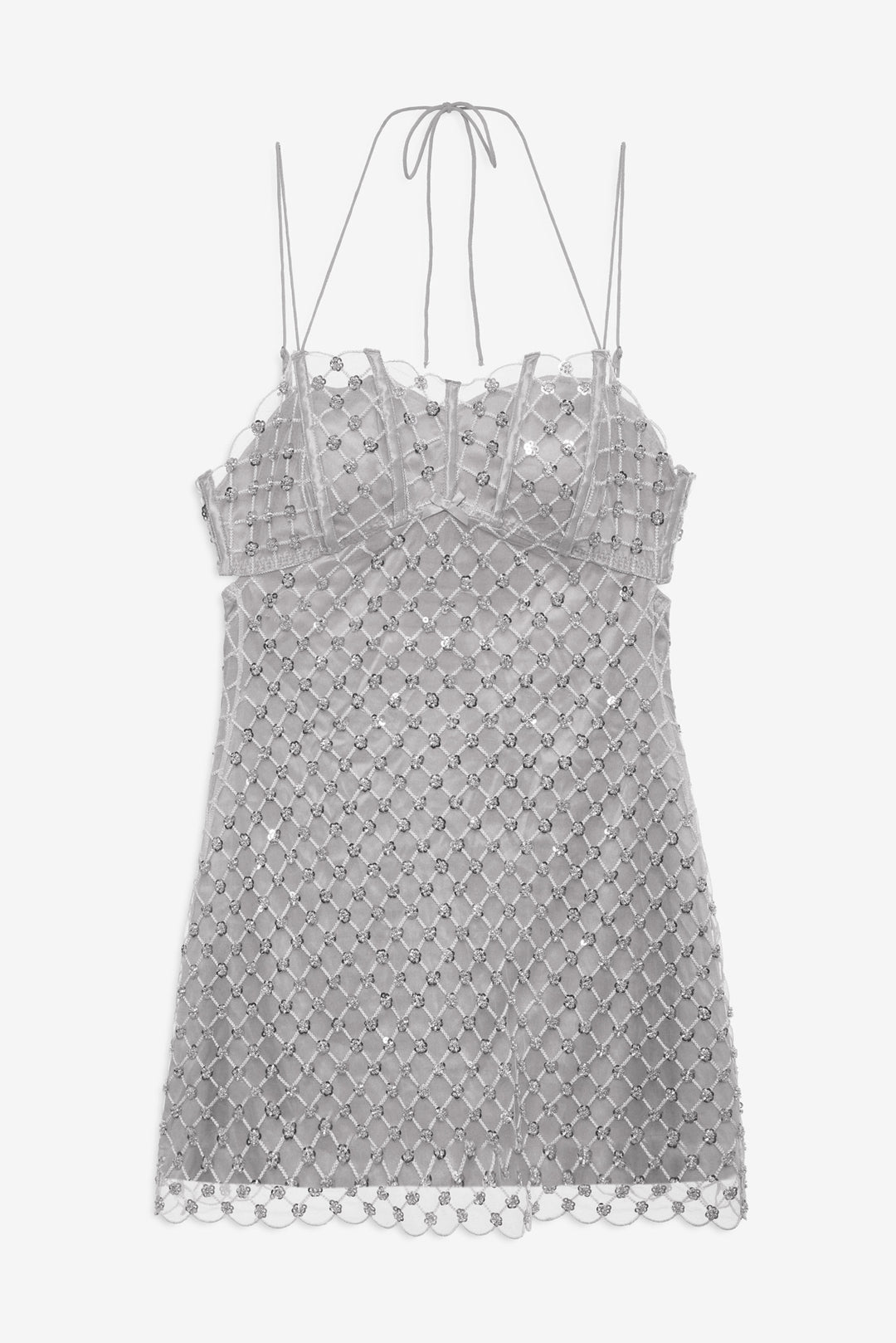 Dazzle Me Slip Dress — Silver