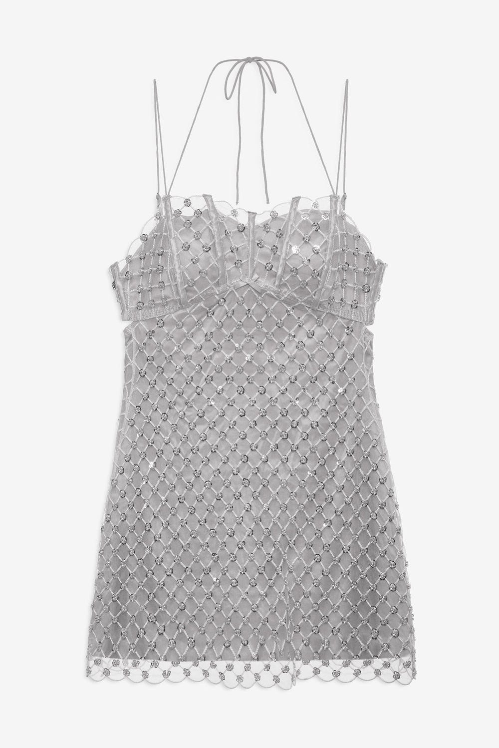 Dazzle Me Slip Dress — Silver