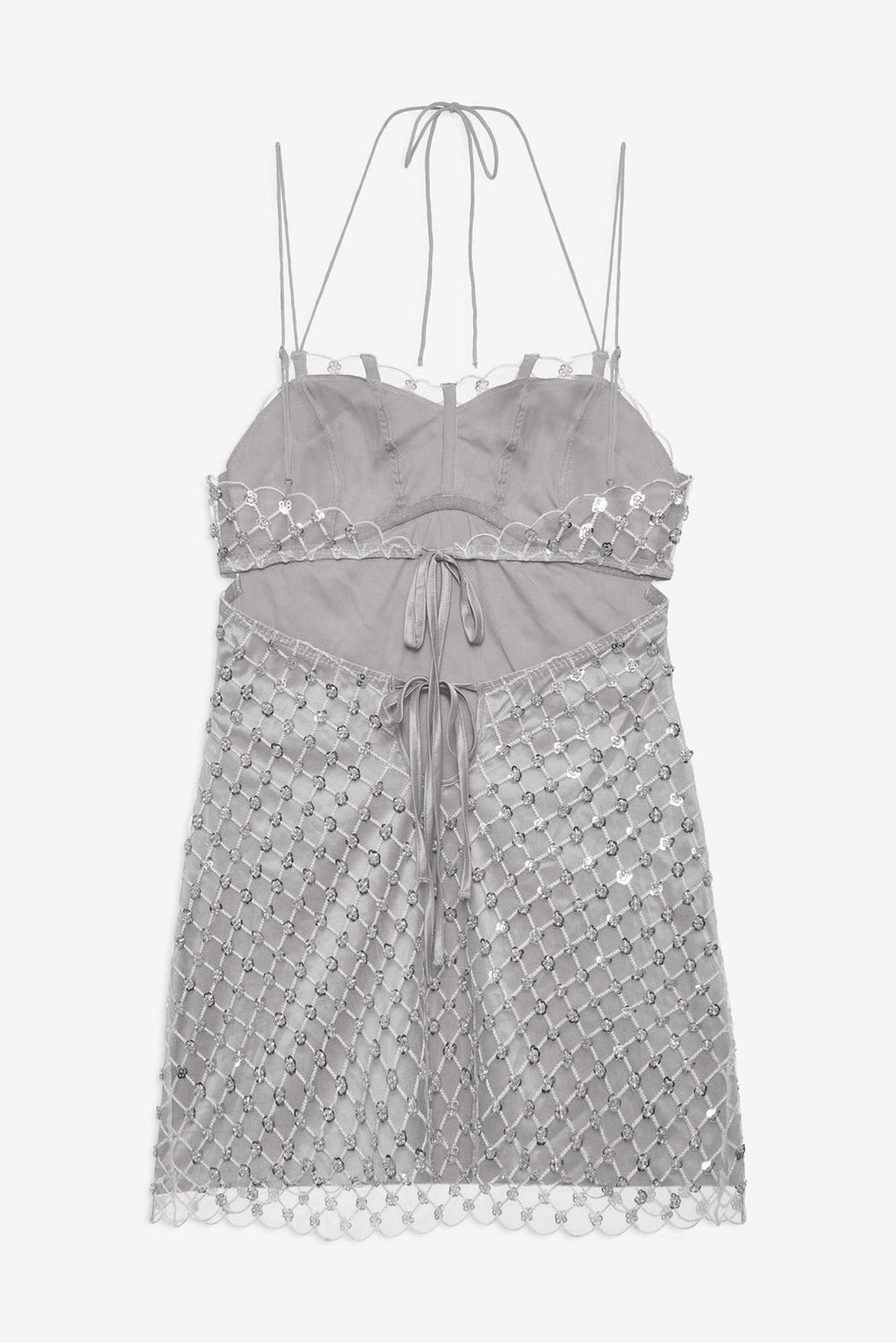 Dazzle Me Slip Dress — Silver