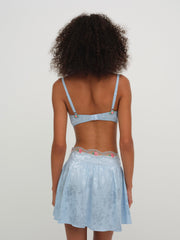 Vintage Rose Eyelet Bra — Blue