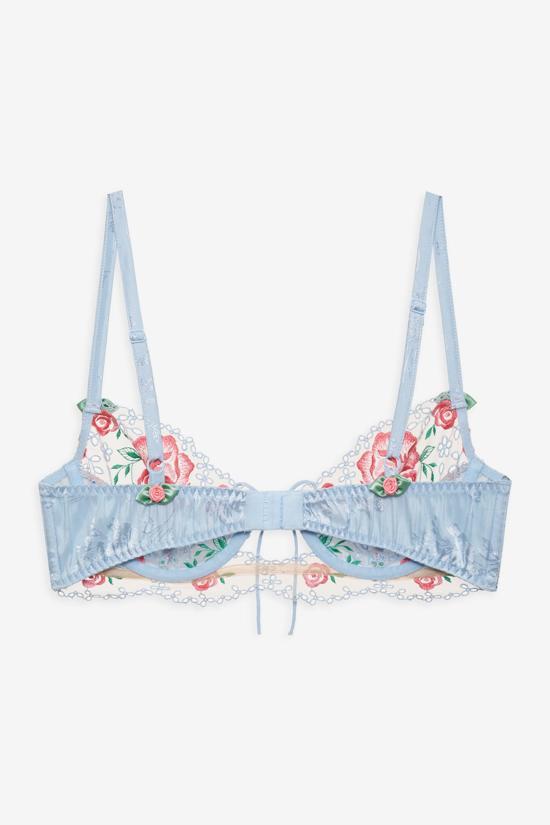 Vintage Rose Eyelet Bra — Blue
