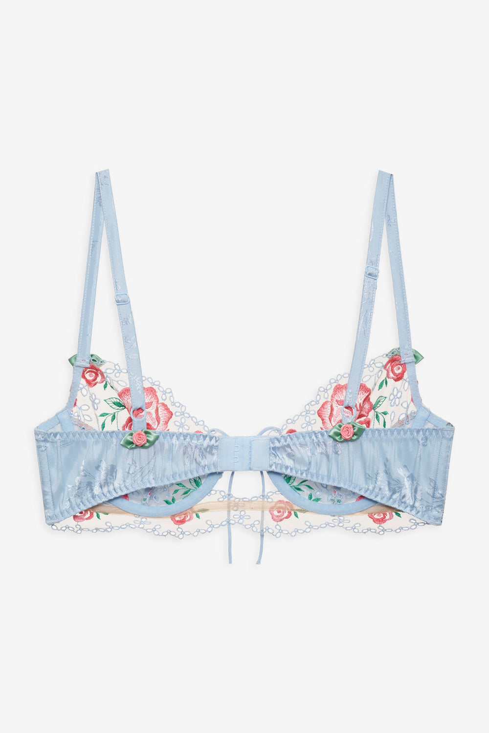 Vintage Rose Eyelet Bra — Blue