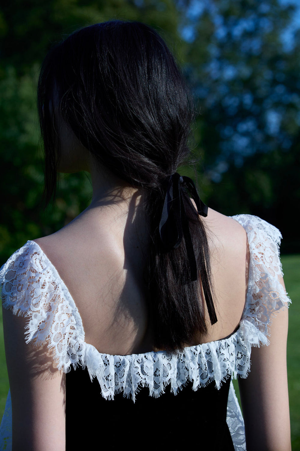 La Vie En Bow Velvet Maxi Dress — Black