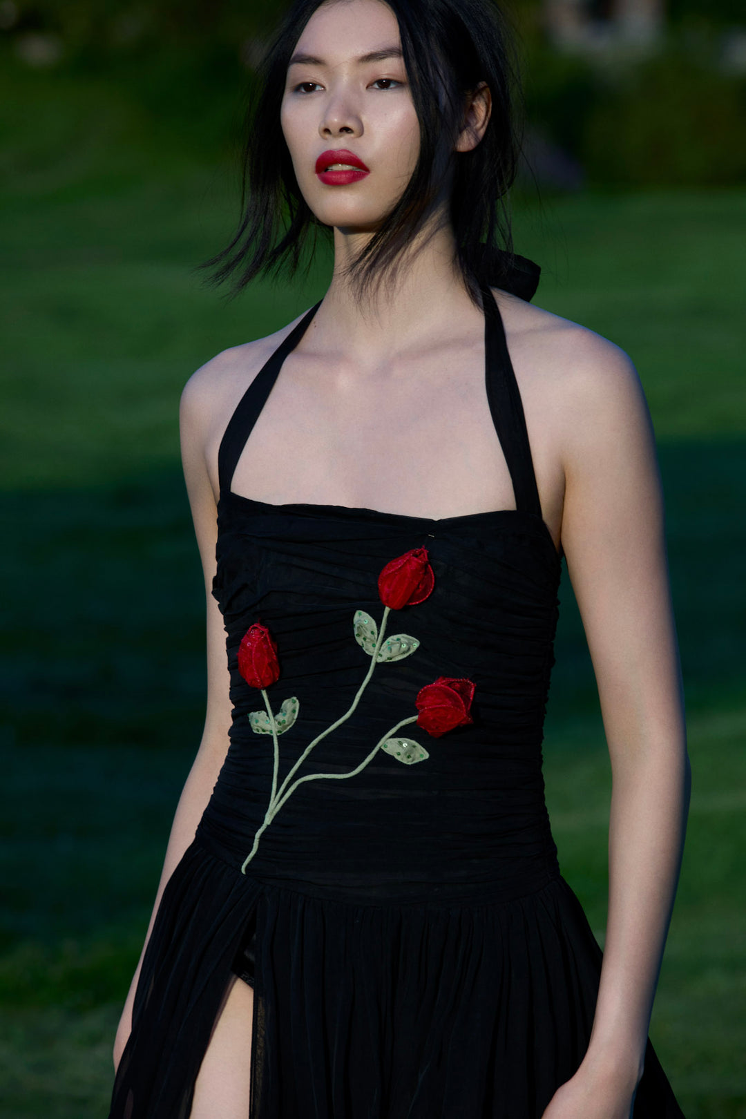 Ophelie Organza Maxi Dress — Black